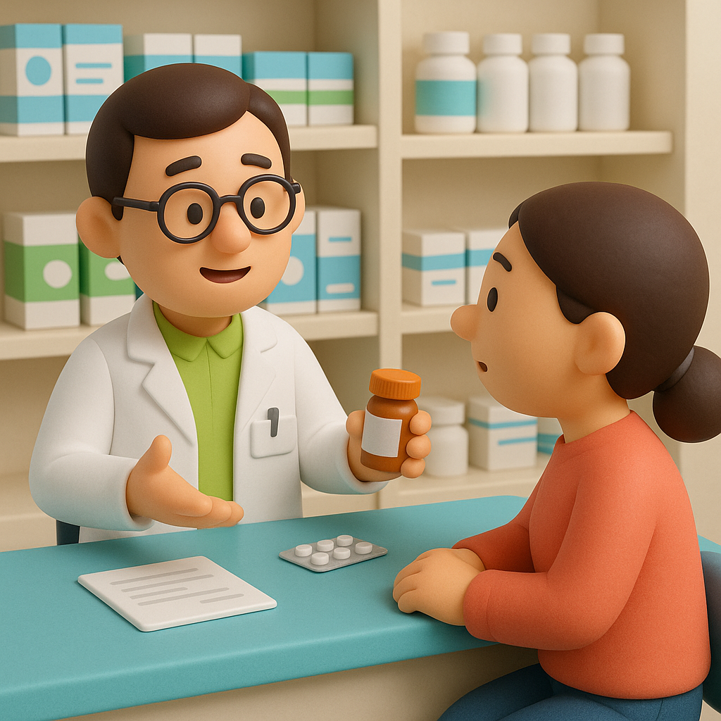 Pharmacist providing consultation to a patient
